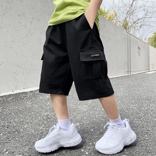 Drenge cargo shorts sorte lige ben 13-14 år 1