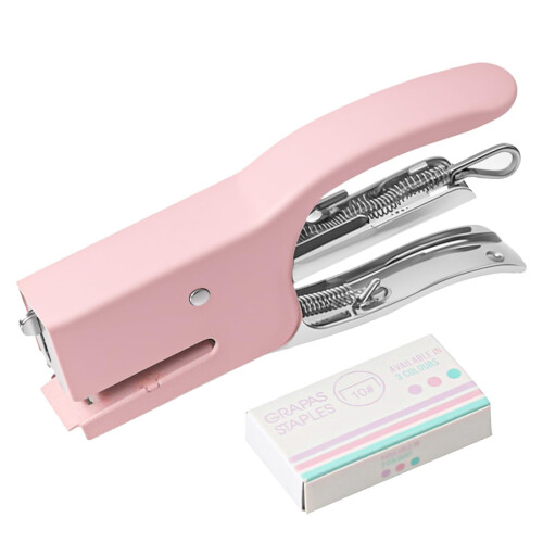 Tischhefter, robust, Metall, pink, 1 Stück 1