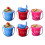 Mini Beach Bucket Garden Figurines Assorted Colors 6 pcs 4