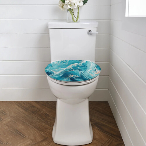 Copriwater in marmo blu con elastico 1
