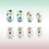Unhas postiças em formato de caixão com design de flor da primavera - 24 peças 6
