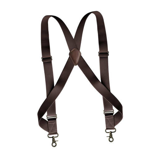 Suspensórios masculinos estilo caminhoneiro, elásticos, cor café, 3,5 cm de largura. 2