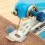 Blue Handheld Sewing Machine Portable Mini Manual 1PC 3