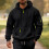 Herren-Freizeit-Sweatshirt mit Kapuze, dick gefüttert, schwarz, XL 3