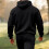 Herren-Freizeit-Sweatshirt mit Kapuze, dick gefüttert, schwarz, XL 6