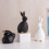 Ceramic Bunny Figurine Porcelain White Style A 3