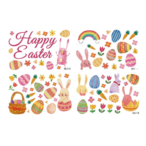 Cartoon Easter Bunny Egg Static Window Sticker Double-Sided 1