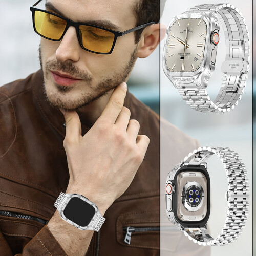 Λουράκι και θήκη Apple Watch από ανοξείδωτο ατσάλι για Series9to 2