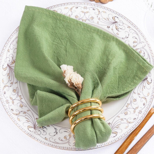 Green Easter Cloth Napkins Linen Cotton 6-Pack 2