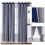 Navy Blue Double-Layer Curtains with Lace Star Design 8