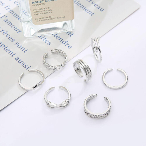 Adjustable Alloy Toe Rings Gold Silver Set 1