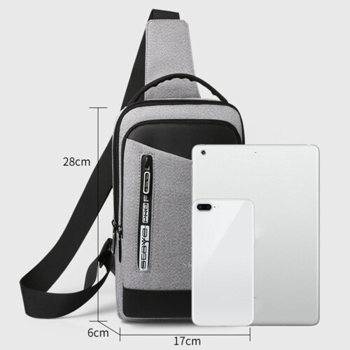 Bolsa transversal de lona para homens e mulheres (1 peça) 1