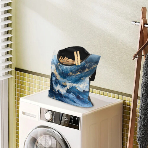 Sac de rangement pour pinces à linge à rayures marbrées (1 pièce) 1