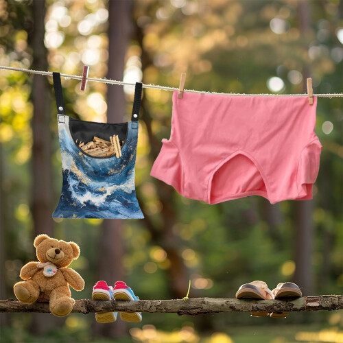 Sac de rangement pour pinces à linge à rayures marbrées (1 pièce) 2