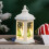 Lanterne de Noël LED à piles, thème neige, 1 5