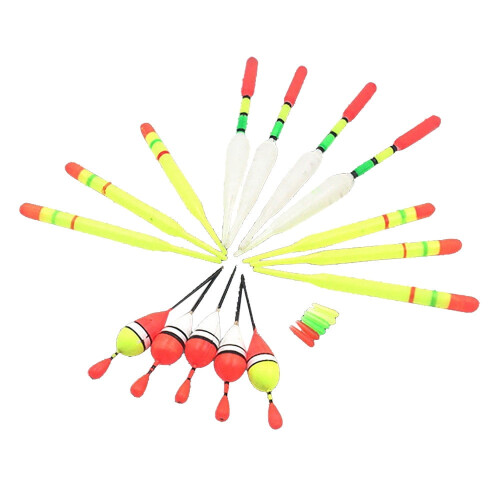 Gele visdobbers met slipdriftbuizen (15 stuks) 2