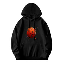 Men's Long Sleeve Hoodie Sweatshirt Black Breaking