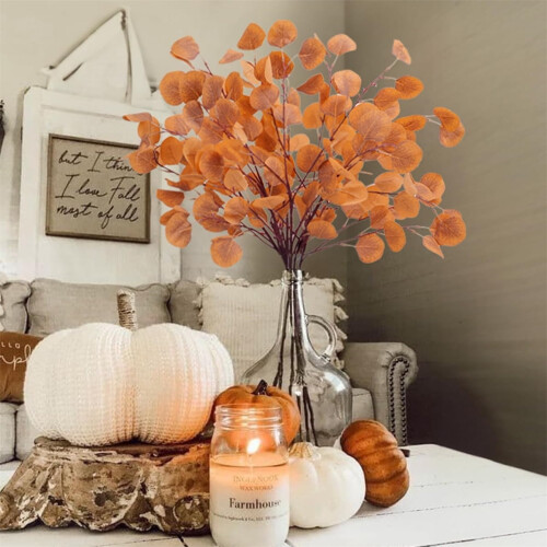 Silk Eucalyptus Branches Fall Decor 4 Pcs 1