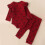 Baby Mädchen Kleidung Rüschen Strampler Set Baumwollbody Wein 2