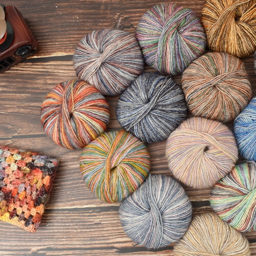 Fio de algodão para crochê e tricô, pacote com 3 rolos coloridos. 2