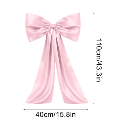 Pink Christmas Tree Bow Ornament16x43in with Wire Support 1