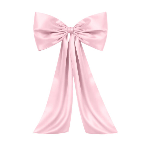 Pink Christmas Tree Bow Ornament16x43in with Wire Support 2