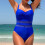 Women's Solid Ribbed Monokini Swimsuit Scoop Neck Low Back 7