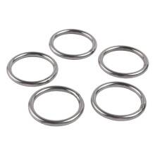 30mm x 3mm Stainless Steel Webbing Strapping Welded O Rings 5 Pcs