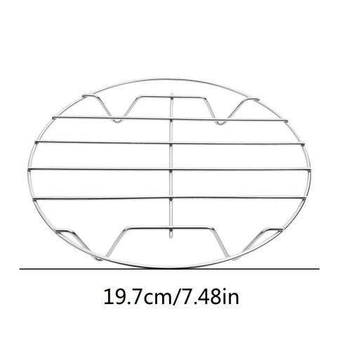 Grille de cuisson ronde en acier inoxydable avec support 2