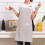 Grembiule da cucina da donna a righe in cotone e lino con tasche, 4