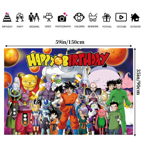 Φόντο γενεθλίων Dragon Ball για παιδικό πάρτι 59"35" 1