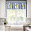 Yellow Lemon Window Valance Blue Tiles Fruit Design Vintage 3