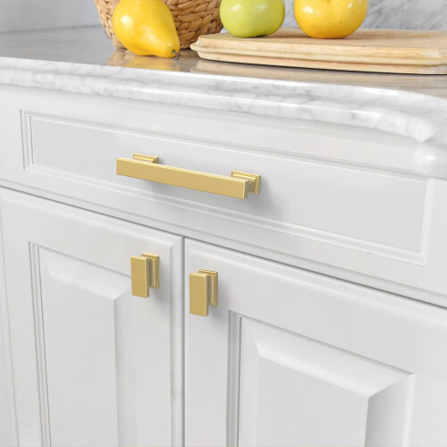 Brushed Gold Cabinet Pulls 96mm Center 10 Pack 2