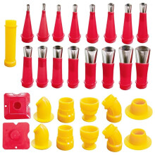 29PCS Universal Integrated Rubber Nozzle Tool Kit,Caulking Tips,Caulking Nozzles for Sausage Caulking Tools