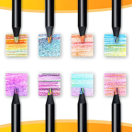 Rainbow Pencil Crayons Art Set Concentric Gradient 1