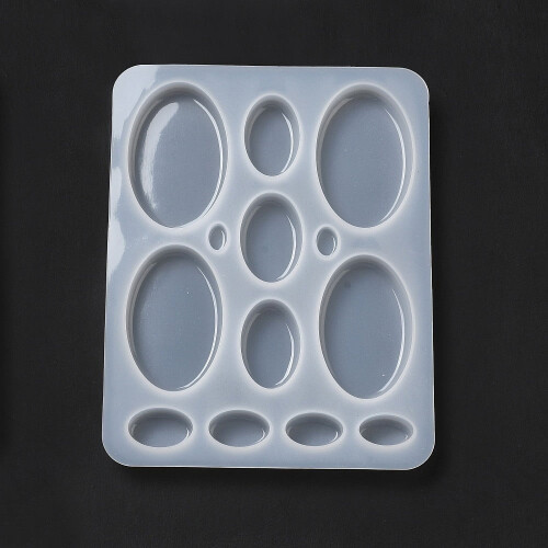 Silikon cabochonform for harpikssmykkelaging oval 1