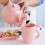 Flamingo Teapot Set Pink Porcelain 1-Piece 8