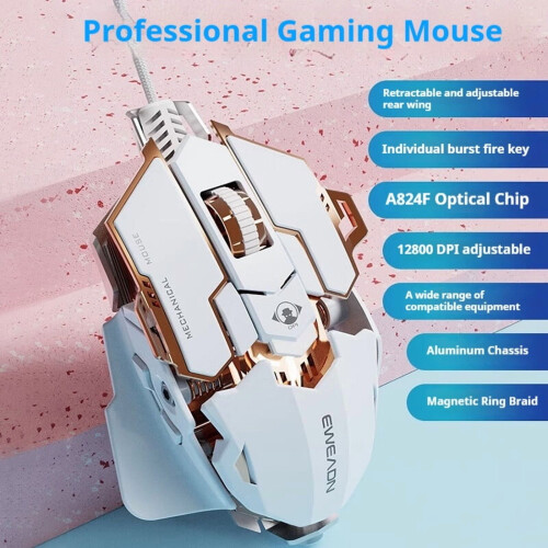 EWEADN G5USB Kabelgebundene Gaming-Maus, geräuschlos oder hörbar (optional) 2
