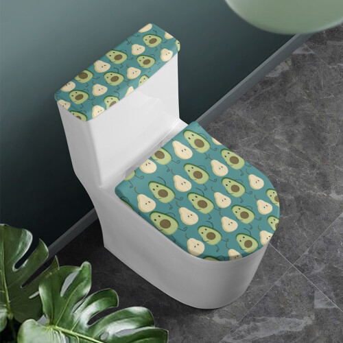 Avocado-Birnen-Toilettensitzbezug-Set, 2-teilig 1