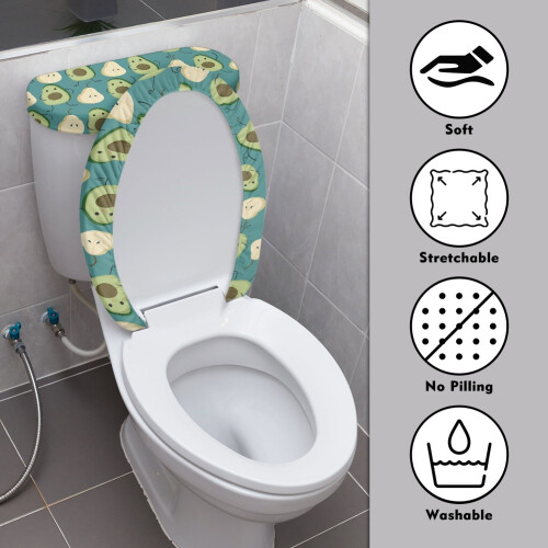 Avocado-Birnen-Toilettensitzbezug-Set, 2-teilig 2