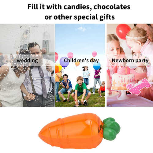 Carrot-Shaped Easter Treat Boxes Transparent Orange 10PCS 1