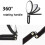 Double-Sided Travel Magnifying Mirror, 20X, Adjustable Handle/Stand, Foldable Handheld Makeup Mirror (Black) 8