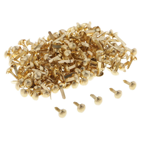 Metal Bunt Brads Pattern Clips 100 Pack 5.5x11mm Golden 2
