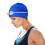 Swimming Cap for Women Large Size Blue Cloth Pleated 4
