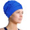 Swimming Cap for Women Large Size Blue Cloth Pleated 5