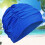 Swimming Cap for Women Large Size Blue Cloth Pleated 7