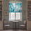 Blue Kitchen Curtains and Valances Set 3-Piece Rod Pocket 2