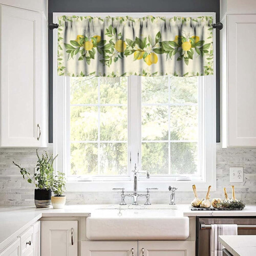 Lemon Tree Window Valance Yellow-Green 54x18in 2
