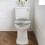 Boho-Toilettendeckelbezug mit Blumen- und Libellenmotiv, elastisch, waschbar 2