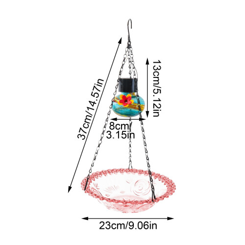 Solar Hummingbird Feeder and Bath 14.5 x 9 in 2